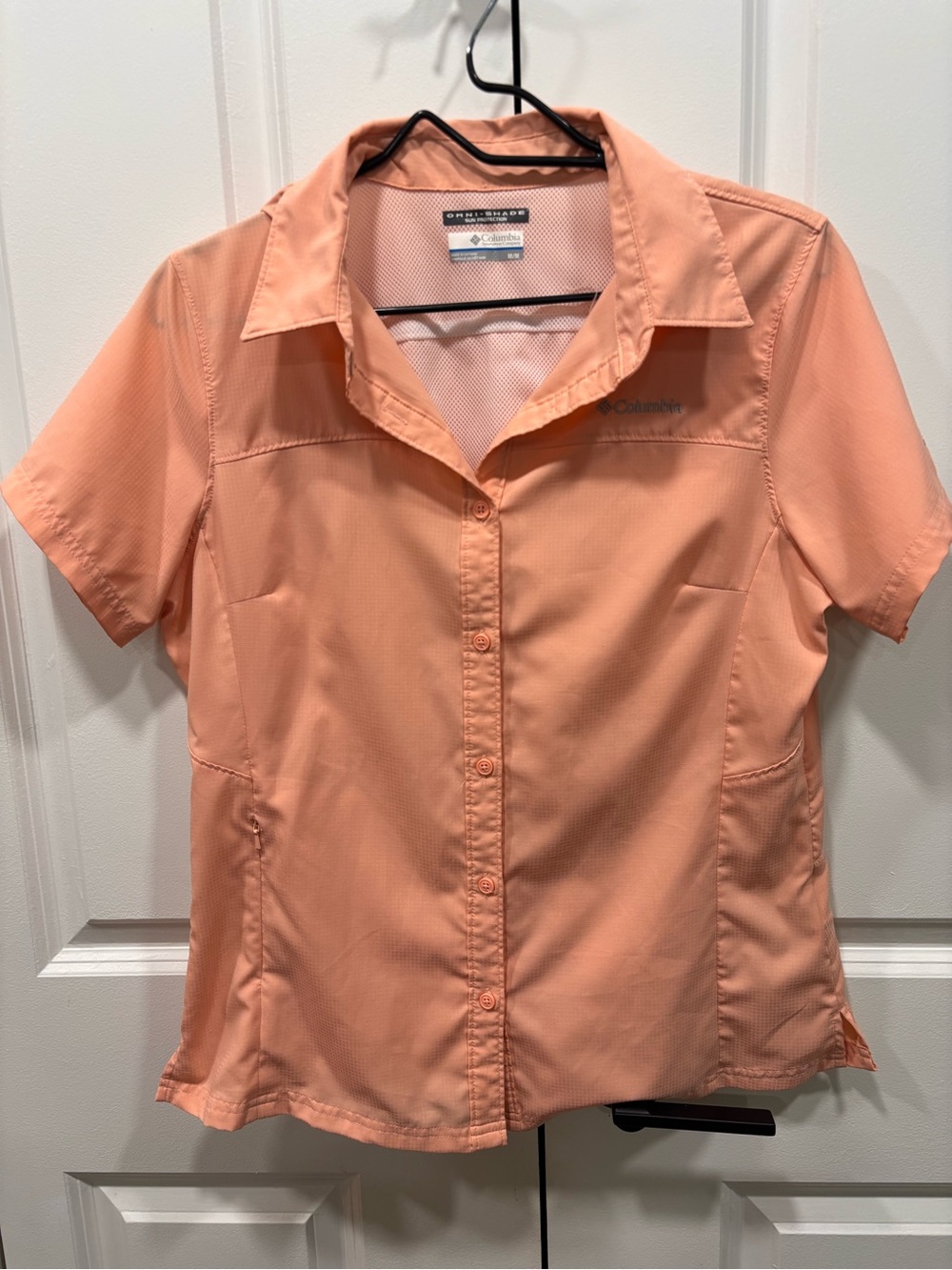 Columbia Women's Short-Sleeve Button-Front Shirt - Peach